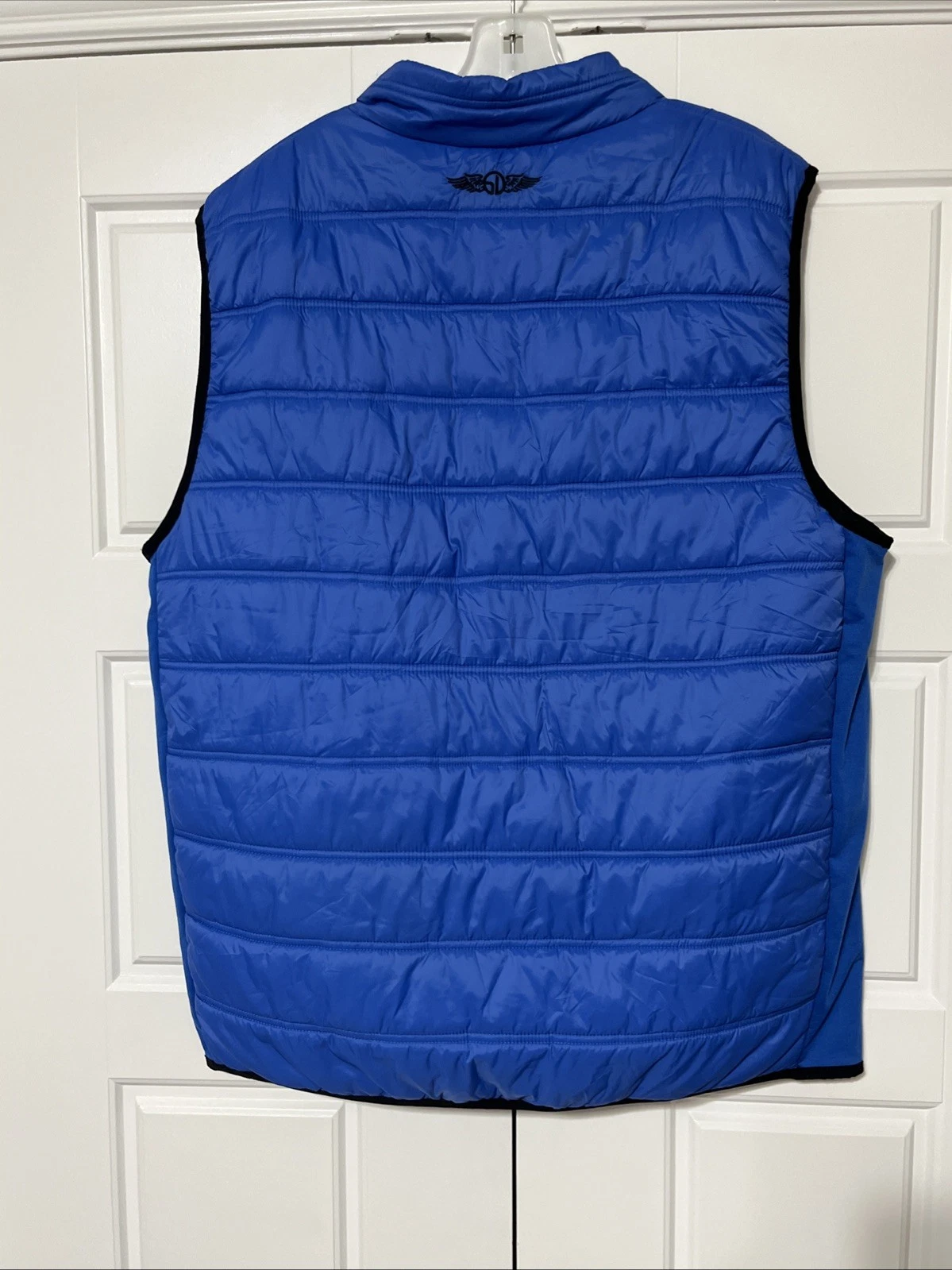 Straight Down Deer Valley Logo Puffer Vest Mens L Blue Full Zip Outdoor Golf image 3