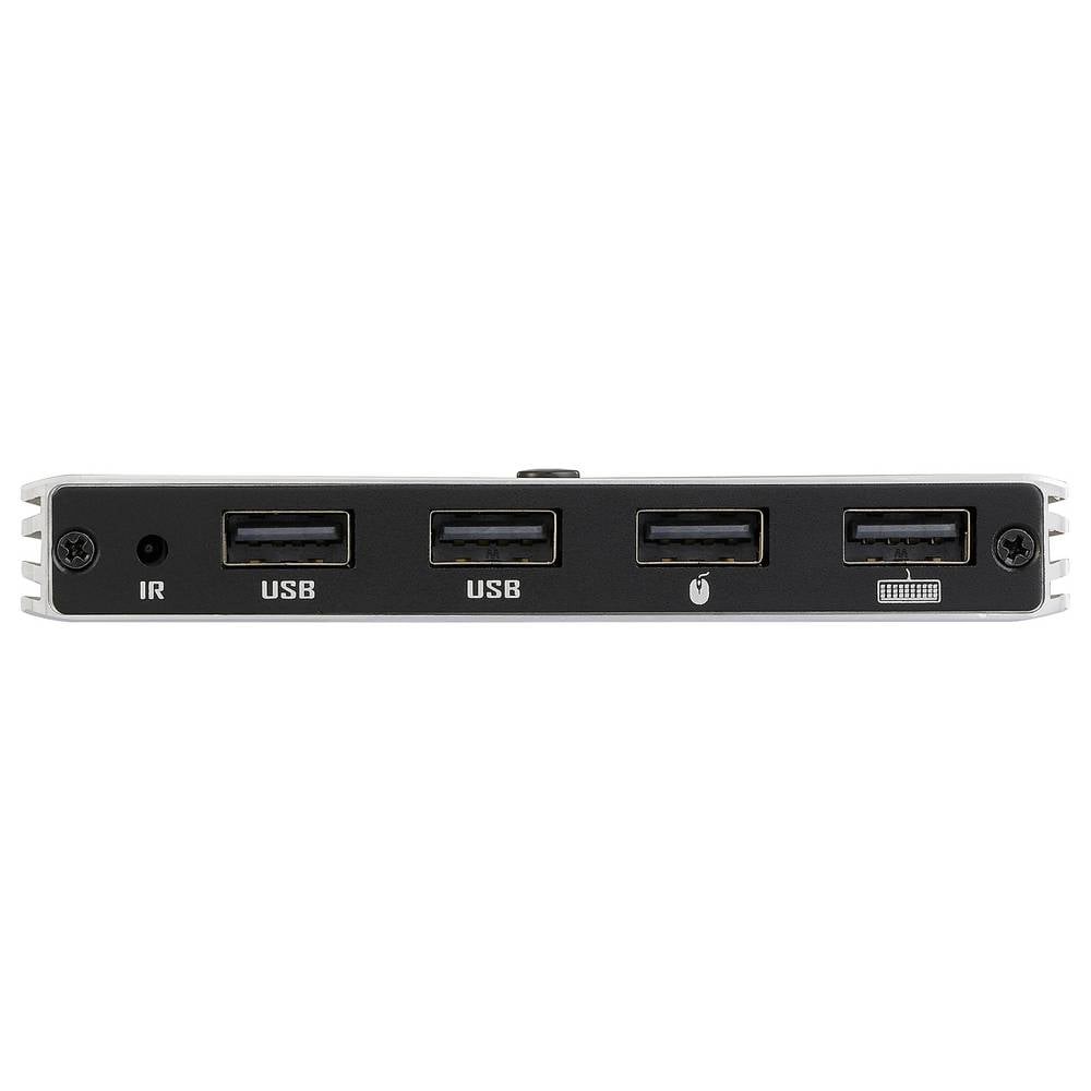 Commutateur KVM 2X1 avec hub USB 2.0 et télécommande IR