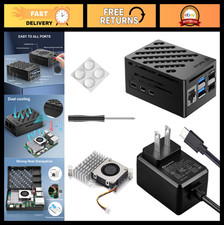 Raspberry Pi 5 Accessories Kit - GaN 27W Power Supply, Active Cooler, Case, 16GB