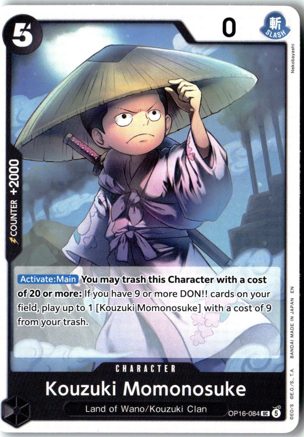 One Piece CCG Kouzuki Momonosuke OP16-084 Uncommon Regular The Time of Battle