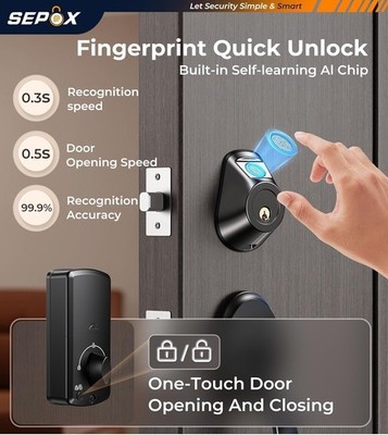 Smart Door Knob Fingerprint Door Lock Biometric Door Lock with Key App Control Y