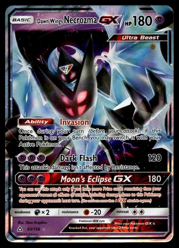 Dawn Wings NECROZMA GX 63/156 MP Holo Ultra Rare SM Ultra Prism Pokemon TCG