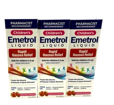 Emetrol Children’s Liquid Rapid Nausea Relief Mixed Berry 4oz- 3 PK EXP 12/2026