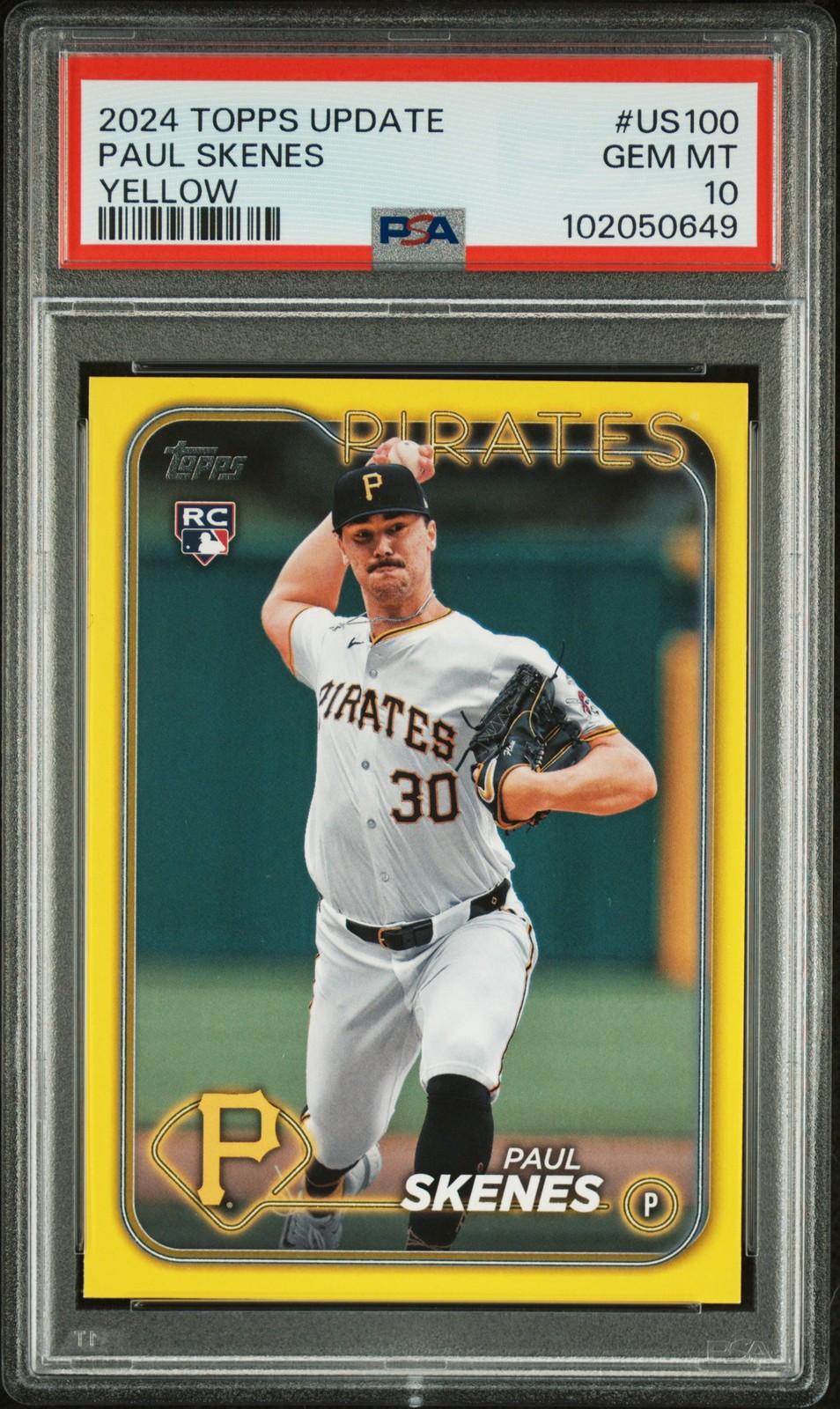 2024 TOPPS UPDATE YELLOW #US100 PAUL SKENES PSA 10