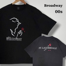 00S Made In Usa Disney Beauty And The Beast Broadway Double-Sided Print T-Shirt