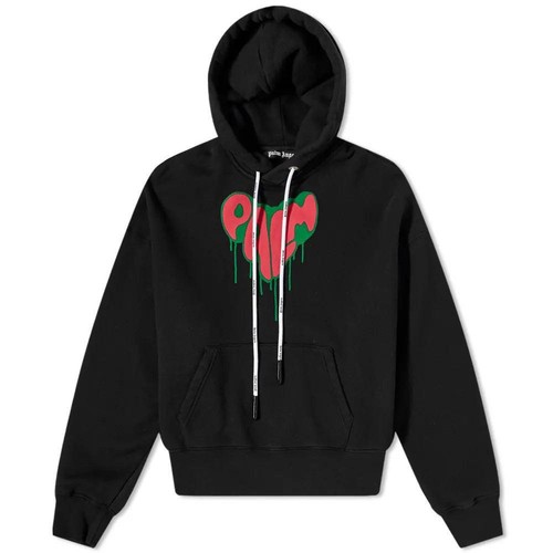Palm Angels Men's Spray Heart Hoodie Sweatshirt Black Green Pink