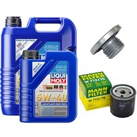 MotoröL Filter Set 5W-40 Liqui Moly 6 Liter + Schraube FüR Opel Omega B Astra G
