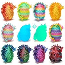 12PCS 3D Printed Dragon Eggs with Dragon Inside, Easter Basket Stuffers for