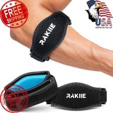 Rakiie 2 Pack Tennis Elbow Brace with Adjustable Strap Non-slip, Lightweigh...