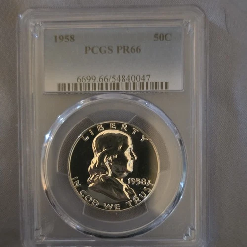 1958 Franklin Half Dollar PCGS PR66 Proof Silver 50C Coin Philadelphia