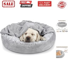 Small Dog Bed Cat Bed with Hooded Blanket, Cozy Cuddler Luxury Puppy Pet Bed,...