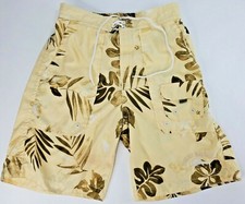 Tommy Bahama Swim Trunks Relax Board Shorts, Men Small, Outdoor Leaves, Pocket