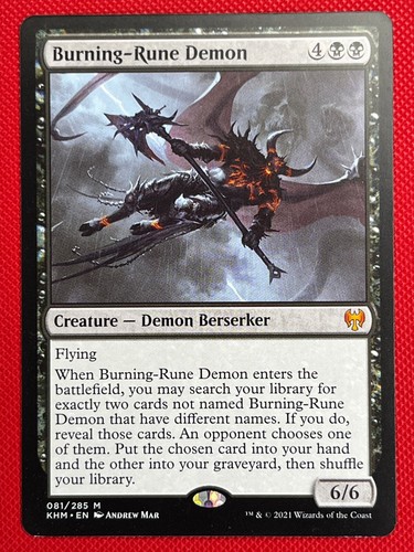MTG 1X Burning-Rune Demon X1 Kaldheim Magic - LP