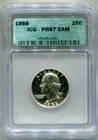 ICG-PF 67 CAMEO 1956 PROOF Washington Quarter  - Free Shipping