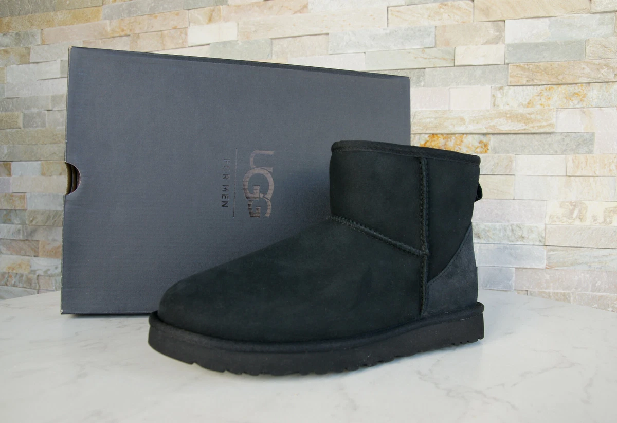Ugg 8 40,5 Botines Botas de Invierno Zapatos Piel de Cordero Negro Nuevo Ehemuvp