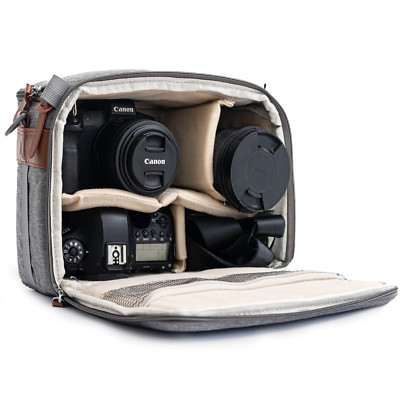 C Coiro Camera Bag Insert for Digital DSLR SLR Protection Mirrorless, Gray Color