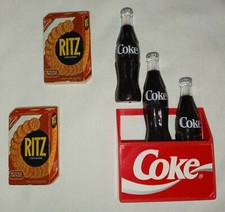 Lot Of Six Magnets, Vintage Ritz Crackers Coke Soda, Coca-Cola