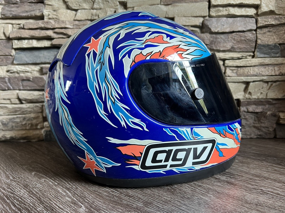 Vintage AGV X-Vent Mat Mladin Replica Motorcycle Racing Helmet