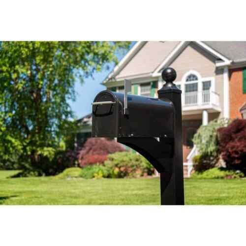 Architectural Mailboxes Franklin Black, Medium, Steel, Post Mount Mailbox - Picture 2 of 10