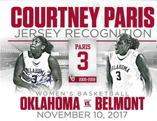 COURTNEY PARIS Signed 8.5 x 11 Photo WNBA Basketball DALLAS WINGS Oklahoma