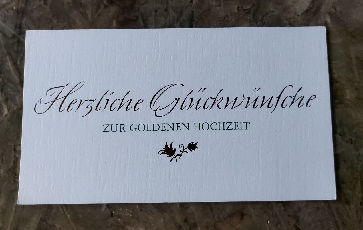 DDR Klappkarte Herzliche Glückwünsche Goldene Hochzeit ohne Innentext ungel.