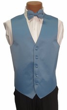 L Mens Light Cornflower Blue Zelente Wedding Prom Fullback Tuxedo Vest w/ Tie