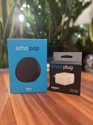 Amazon Echo Pop + Amazon Smart Plug Bundle