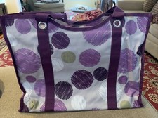 Thirty One All Day Organizing Tote In Sketchy Dot Purple Polka Dots Bag LE 