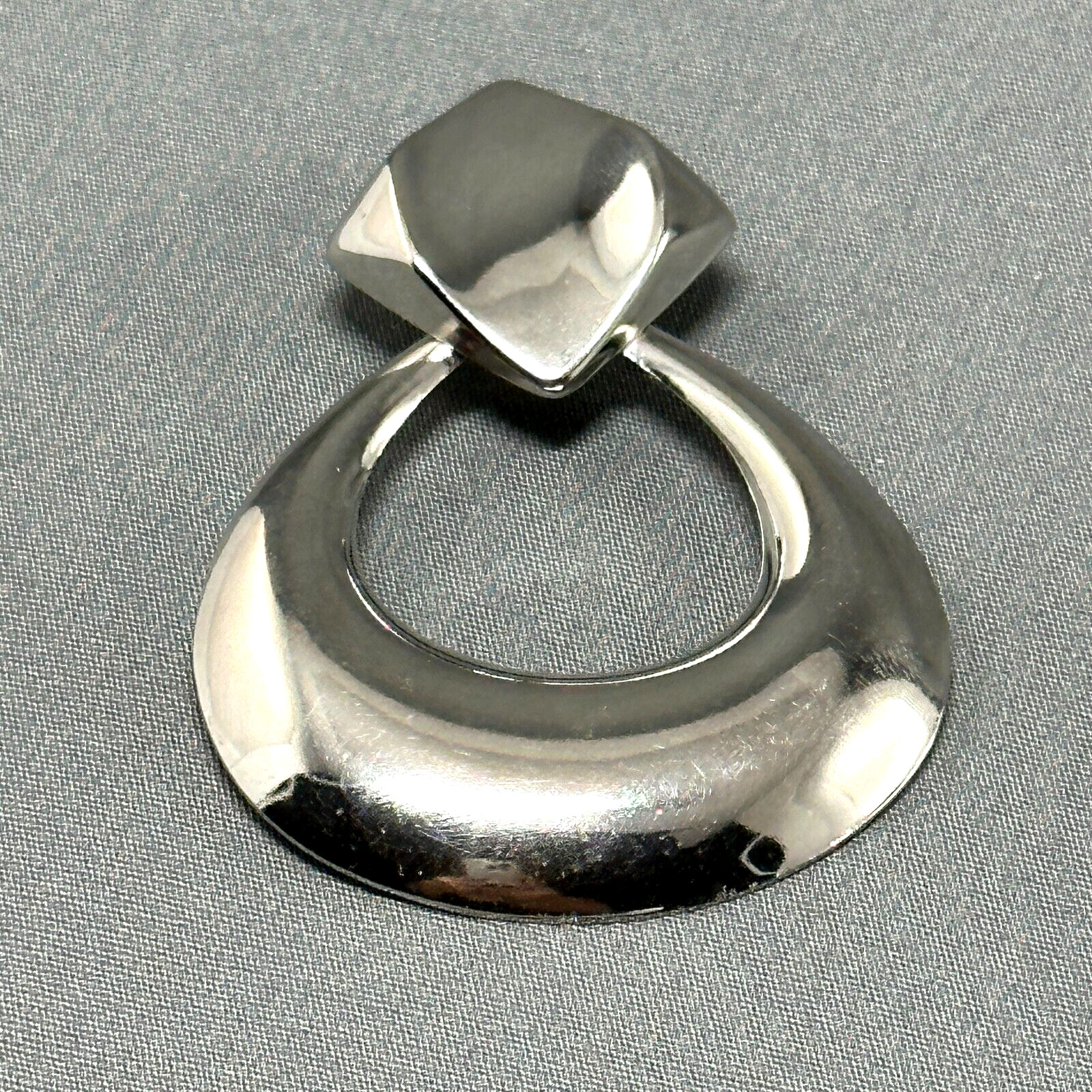 Pierced Stud Earrings Rectangular Top and Hoop Bo… - image 4