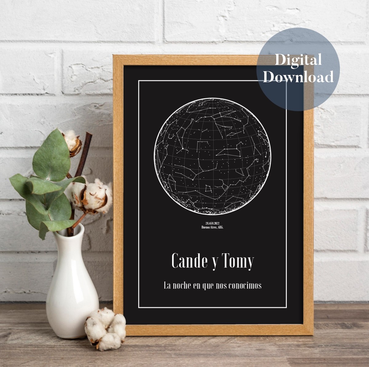 Custom Star Map Night Constellation Digital Download Printable