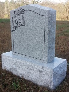 Granite Memorial Headstone Die & Base Gray (5 Options) Cemetery Funeral