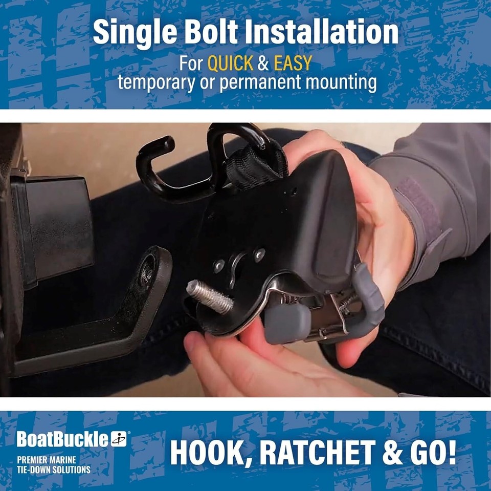 BoatBuckle G2 Stainless Steel Retractable Transom TieDown (2 x 43Inch