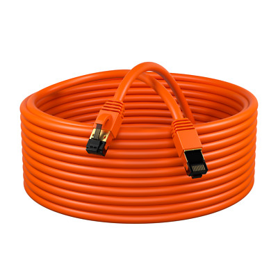 Cat8 SFTP Super Speed Ethernet Patch Cord 40Gbps Wire Orange 0.5-75FT Pack LOT