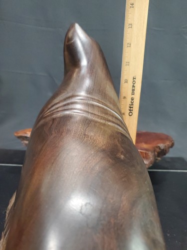 Vtg Super Rare Huge Hand Carved Ironwood SeaLion 16"×13"×7" Over 18 lb - Picture 7 of 10