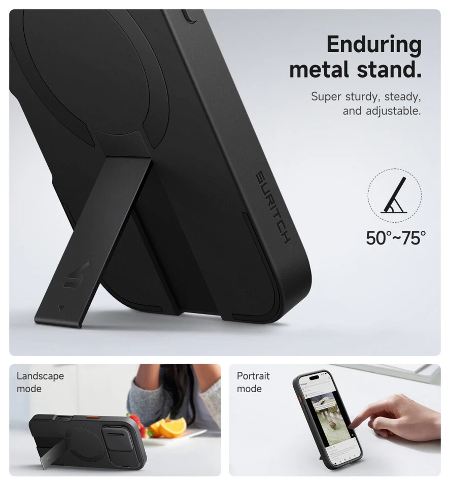 Funda Suritch para iPhone 12/13/14/15/16/Pro Max Plus con cubierta de cámara MagSafe Foto 4 de 4