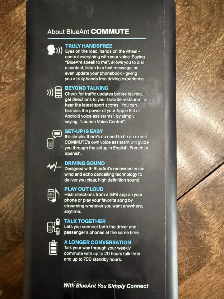BlueAnt Commute CMT-USEN Kit Manos Libres Activado por Voz Coche, Nuevo Foto 3 de 4