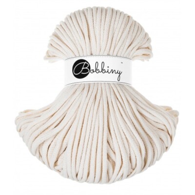 Bobbiny Braided Cotton Cord - Natural | 5mm 100m/108yds