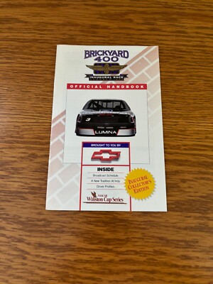 Official Handbook Brickyard 400 Indianapolis Speedway Inaugural Race ...