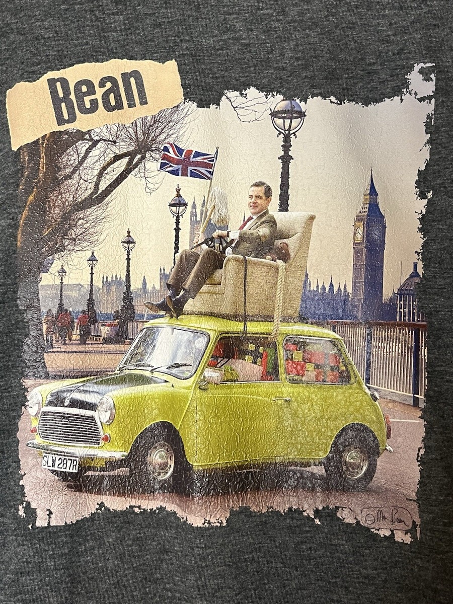 Mr Bean Shirt Medium Gray Graphic Armchair Car UK Comedy Short