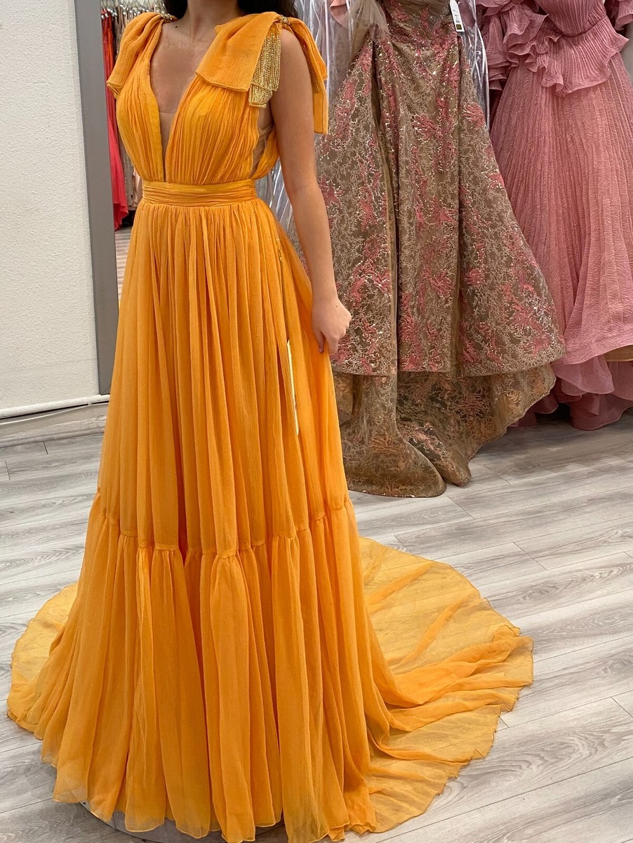 tarik ediz gold dress Tarik Ediz 93943 Prom Dress - Gold