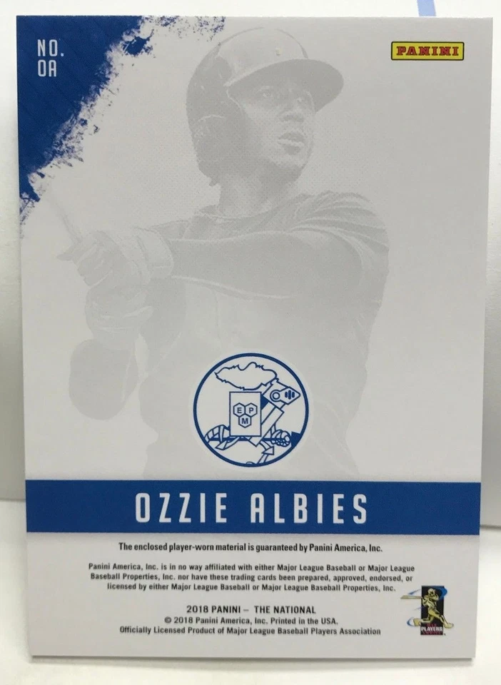 Ozzie Albies 2018 Panini The National Silver Pack Promo RC Jersey Patch - BRAVES - Image 2 of 2