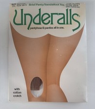 Vintage Queen 320 X Underalls Pantyhose  Panties NUDE PANTY LEGS Nylon USA