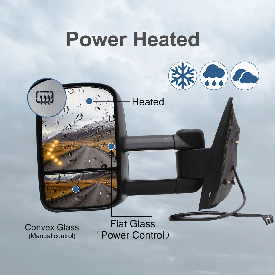 Par de espejos retrovisores de remolque para Chevrolet Tahoe 2010 2011 2012 2013 2014 eléctricos térmicos Foto 2 de 4