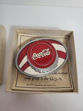 Vtg Coca-Cola Coke Collectible Soda Drink 1997 Belt Buckles of America box/paper