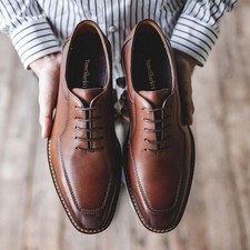 British Style Men Lace Up Real Leather Formal Dress Wedding Business Derby Shoes