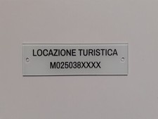 Targhetta identificativa per alloggio turistico 100x30mm - CIN - CIR