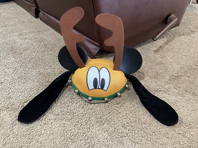 Disney Parks Pluto Antlers Mickey Ears Hat Adult Size Sherpa Brown Holiday Disney Parks Pluto Reindeer Mickey Ear Hat | Mercari main image 4