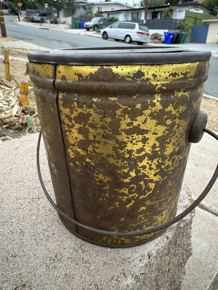 BIG HILL TRADING CO. Pure Lard Advertising Tin Can Pail Fairfax