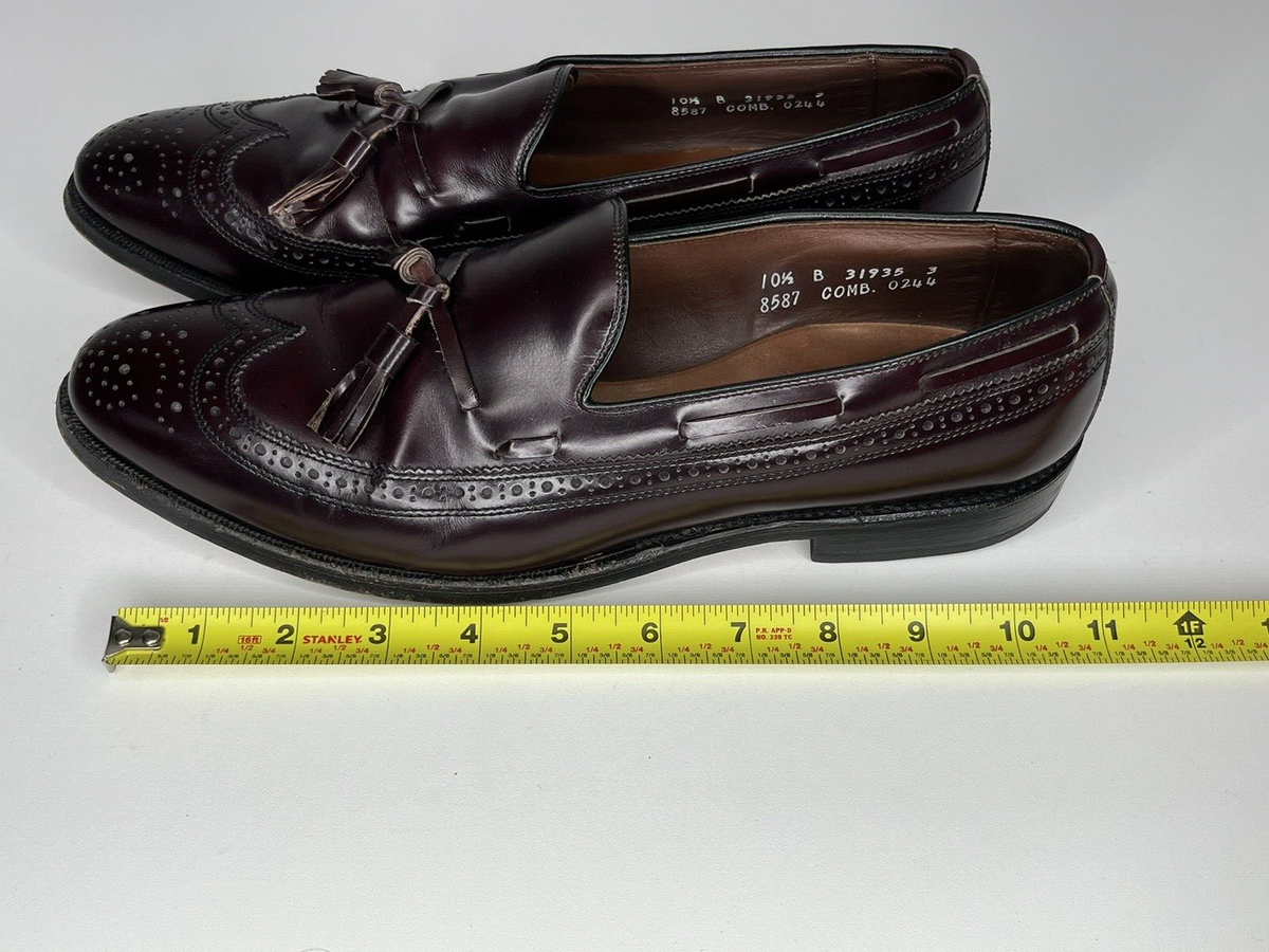Allen Edmonds Manchester Mens SZ 10.5 B Shoes Wingtip Tassel 