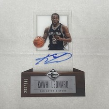 KAWHI LEONARD 2012 PANINI LIMITED ROOKIE Acetate On-Card Autograph RC #/349